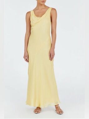 NWT DISSH Johnny Lemon Cowl Neck Midi Dress Size AU 8/US 4